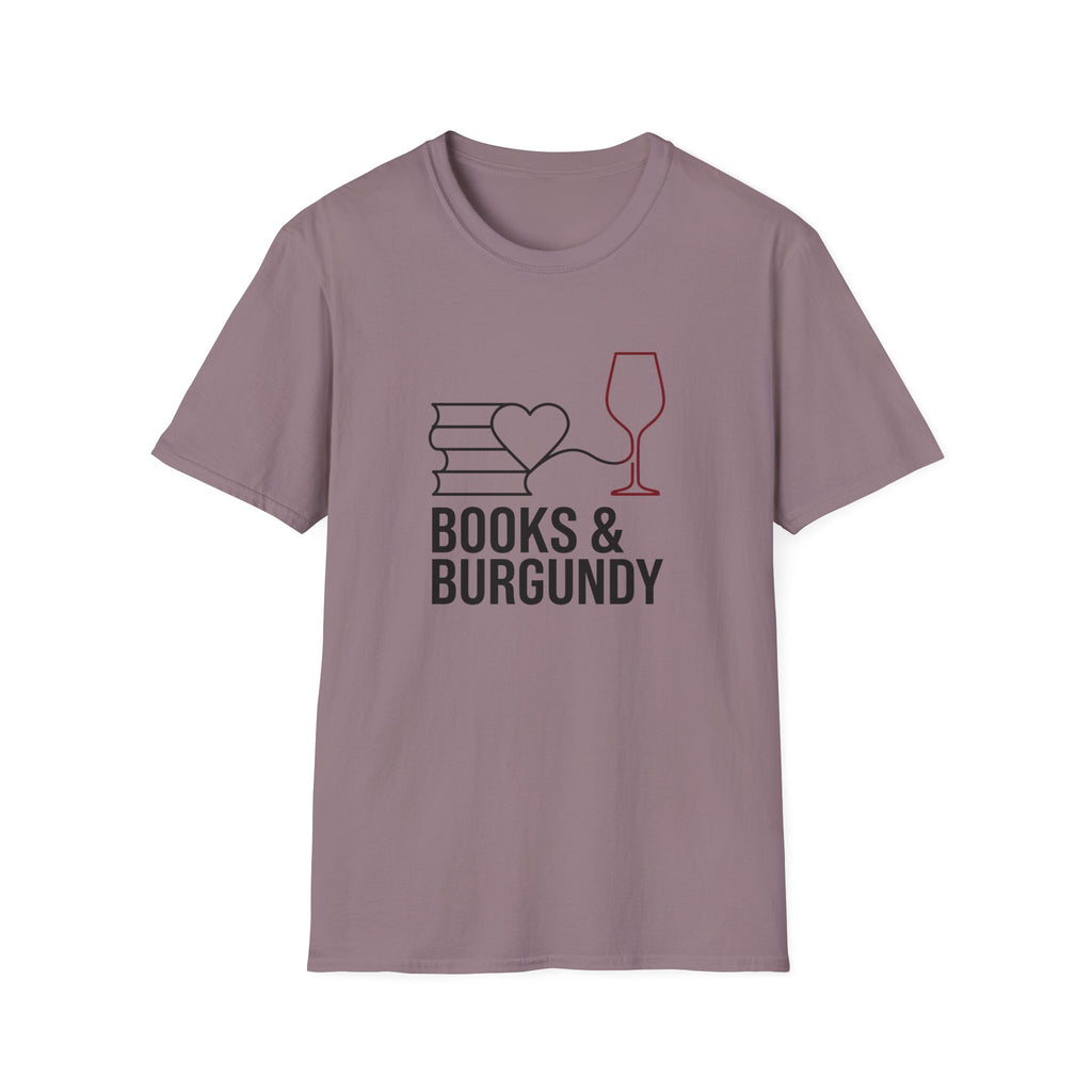 Books and Burgundy T-Shirt