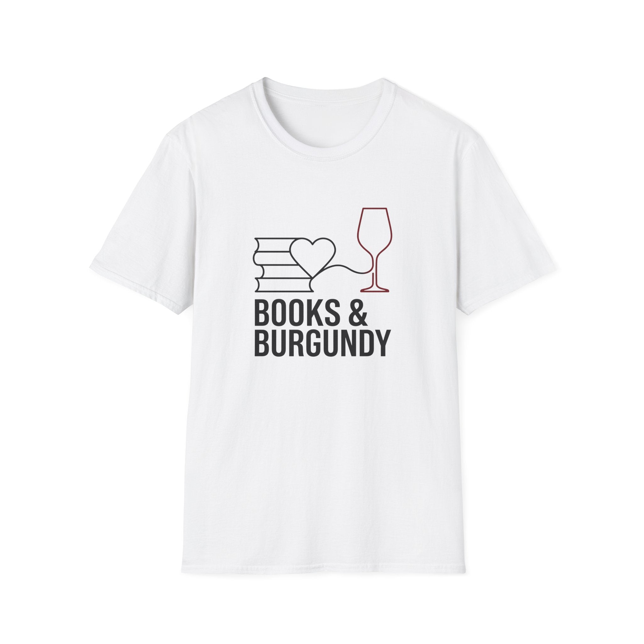 Books and Burgundy T-Shirt