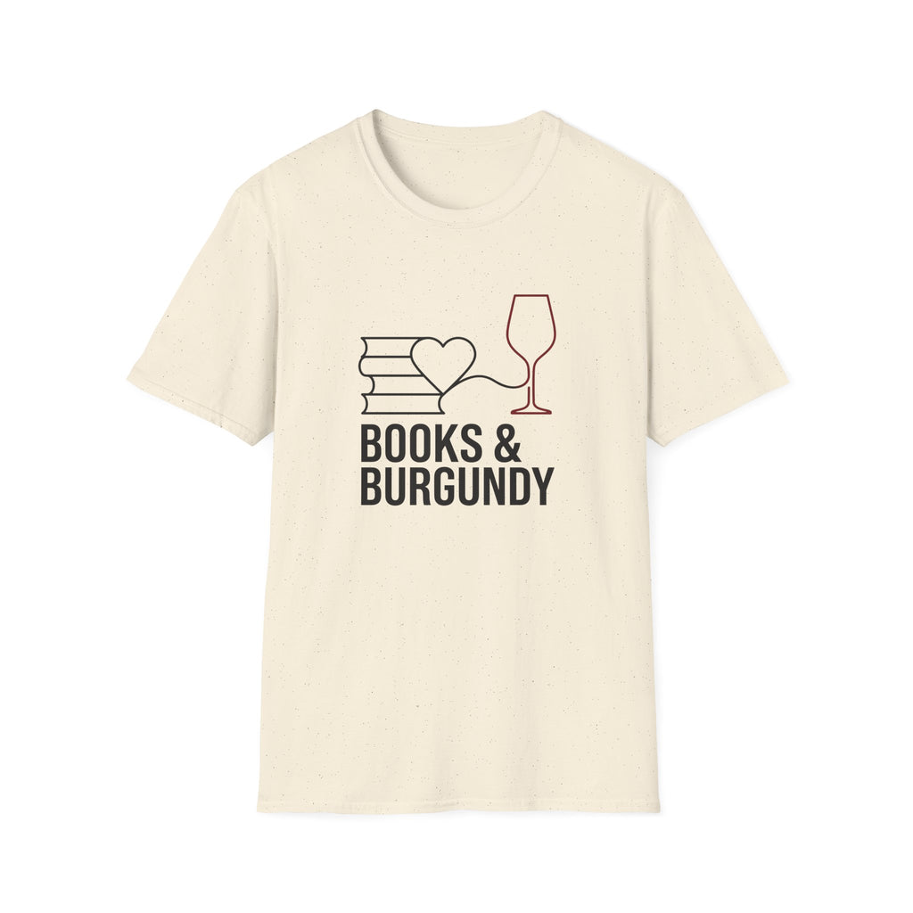 Books and Burgundy T-Shirt
