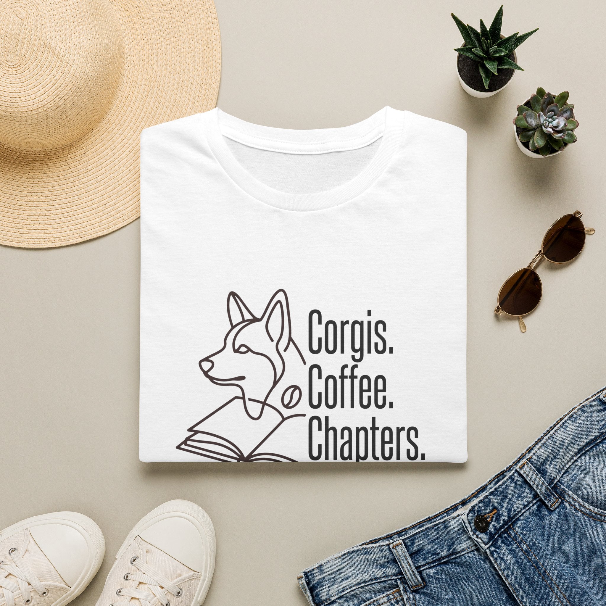 Corgis, Coffee, Chapters T-Shirt