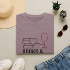 Books and Burgundy T-Shirt