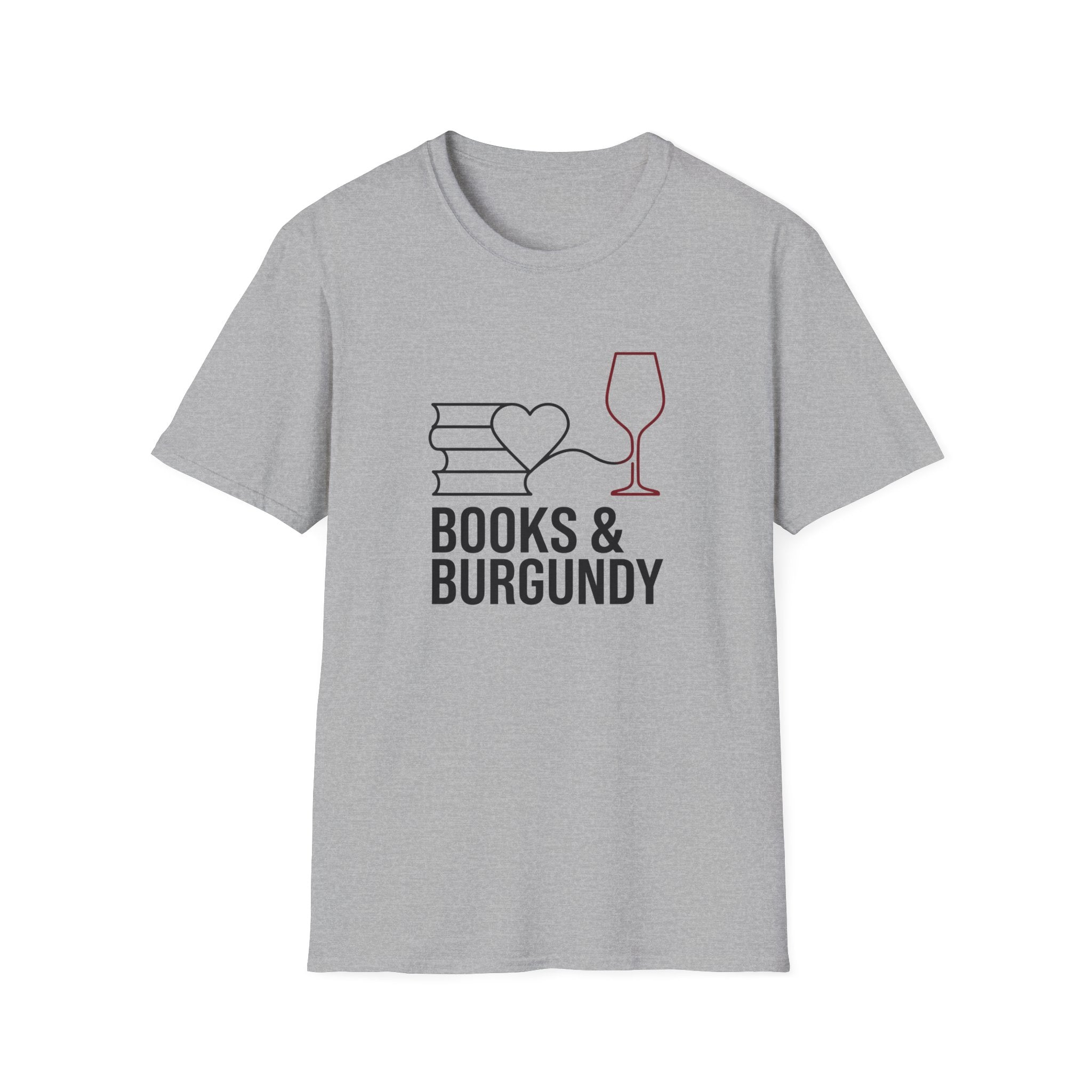 Books and Burgundy T-Shirt