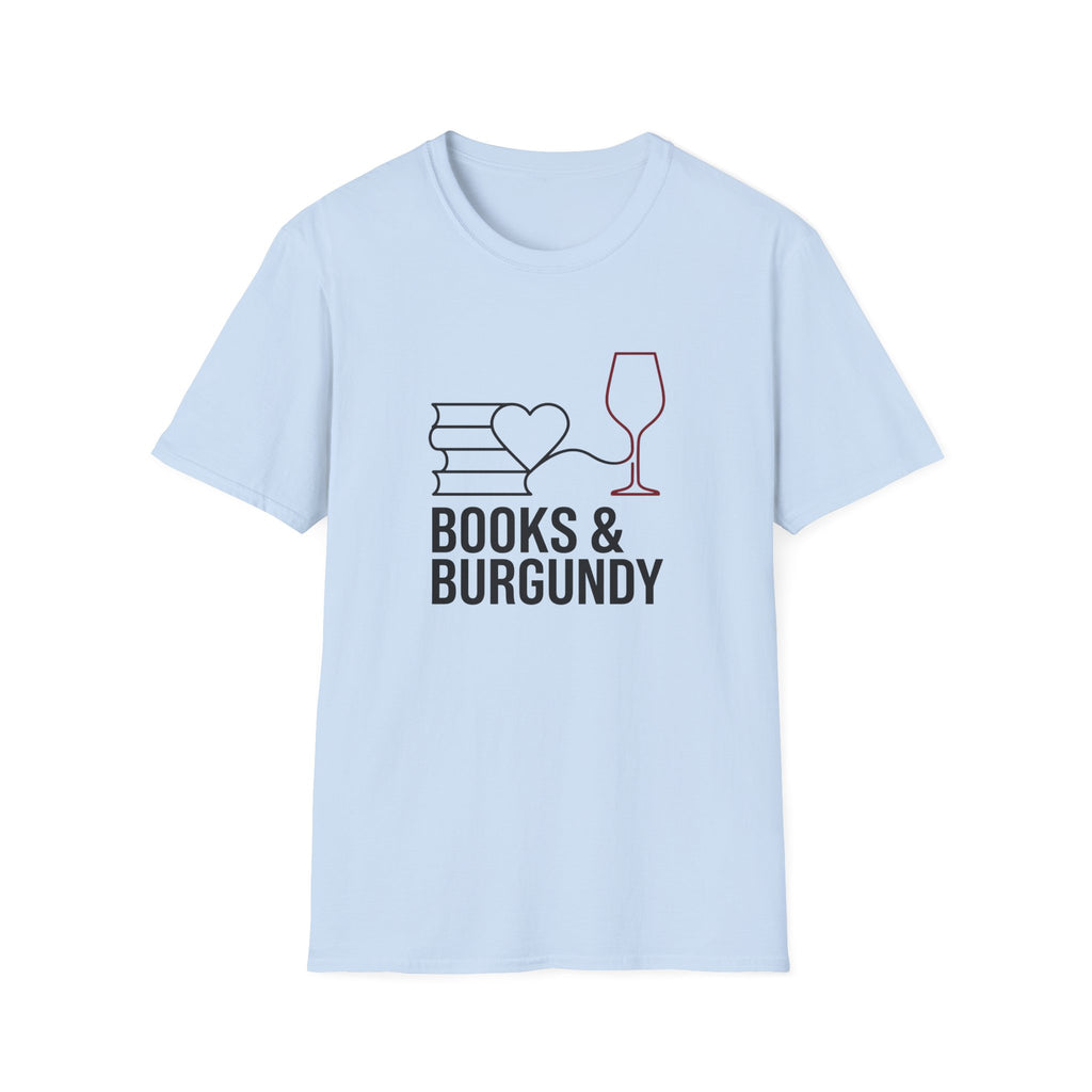 Books and Burgundy T-Shirt