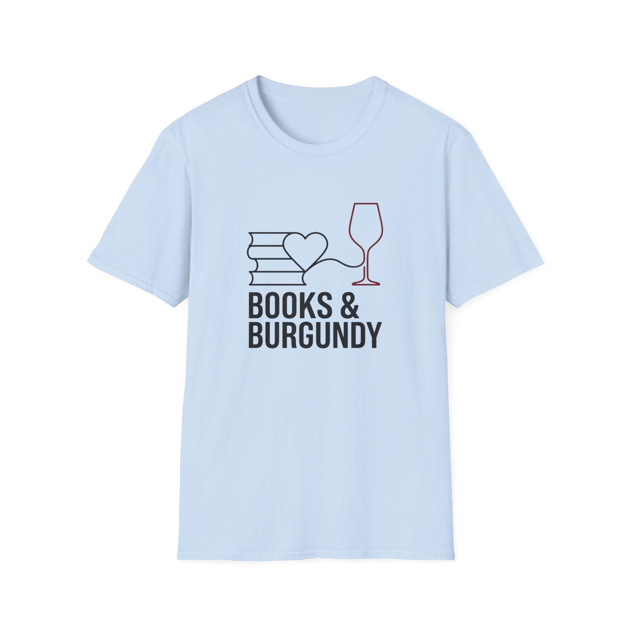 Books and Burgundy T-Shirt