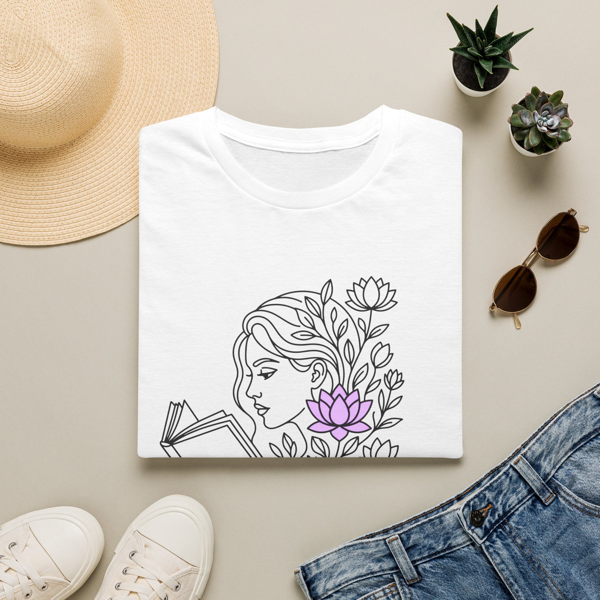 Line Art Flower T-Shirt