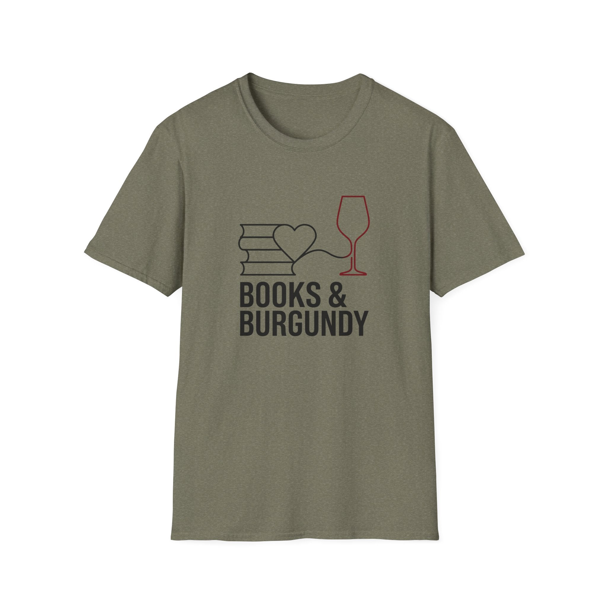 Books and Burgundy T-Shirt