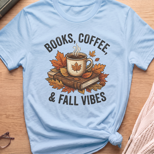 Books, Coffee, and Fall Vibes T-Shirt
