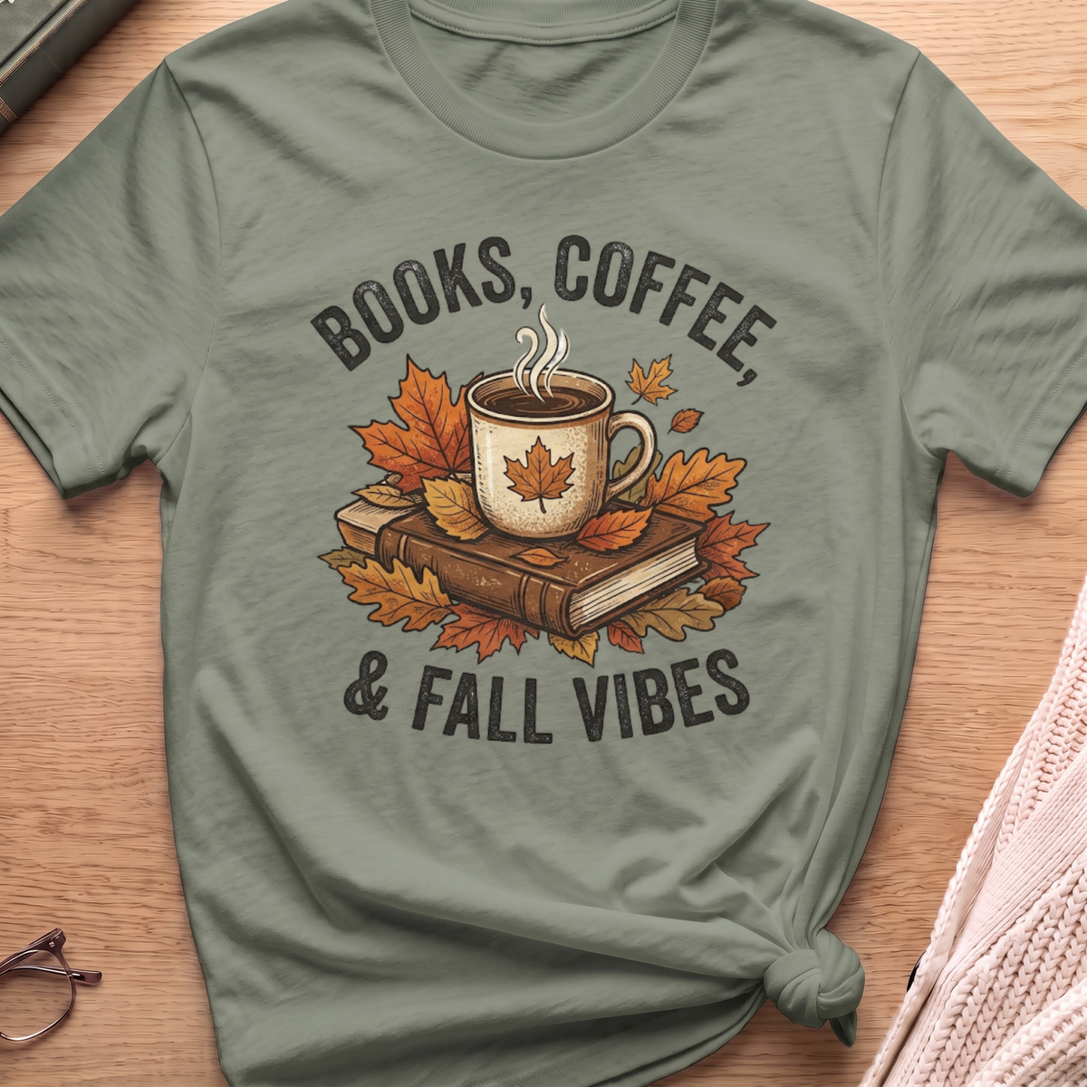 Books, Coffee, and Fall Vibes T-Shirt