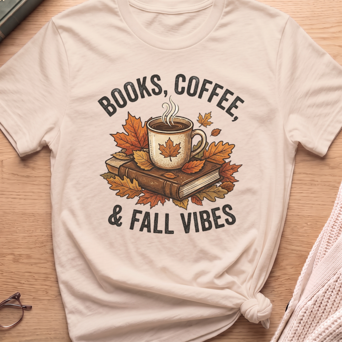 Books, Coffee, and Fall Vibes T-Shirt