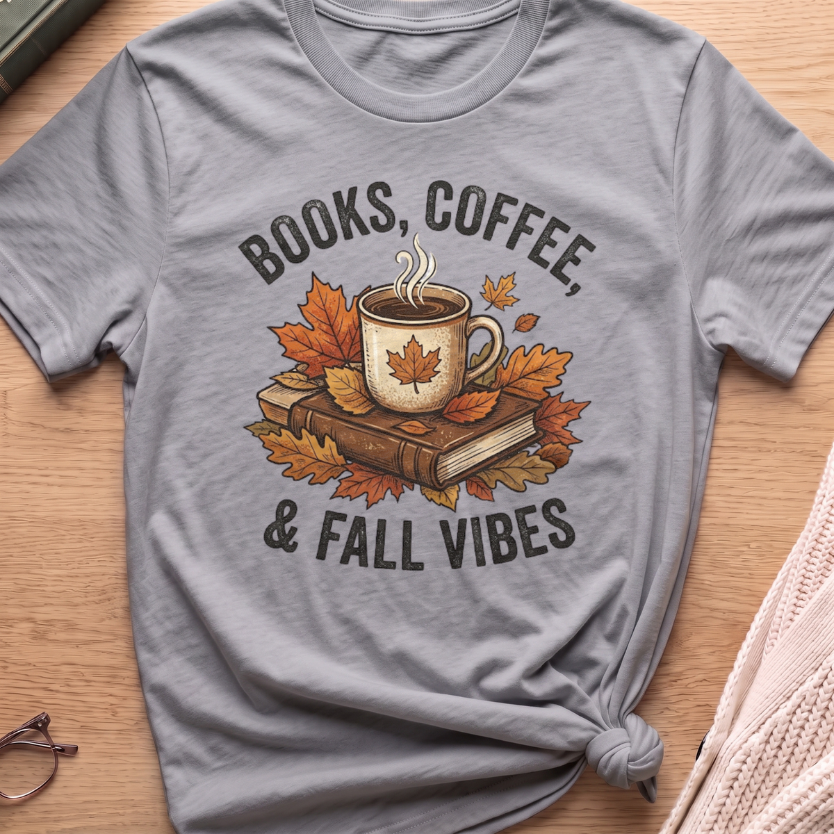 Books, Coffee, and Fall Vibes T-Shirt