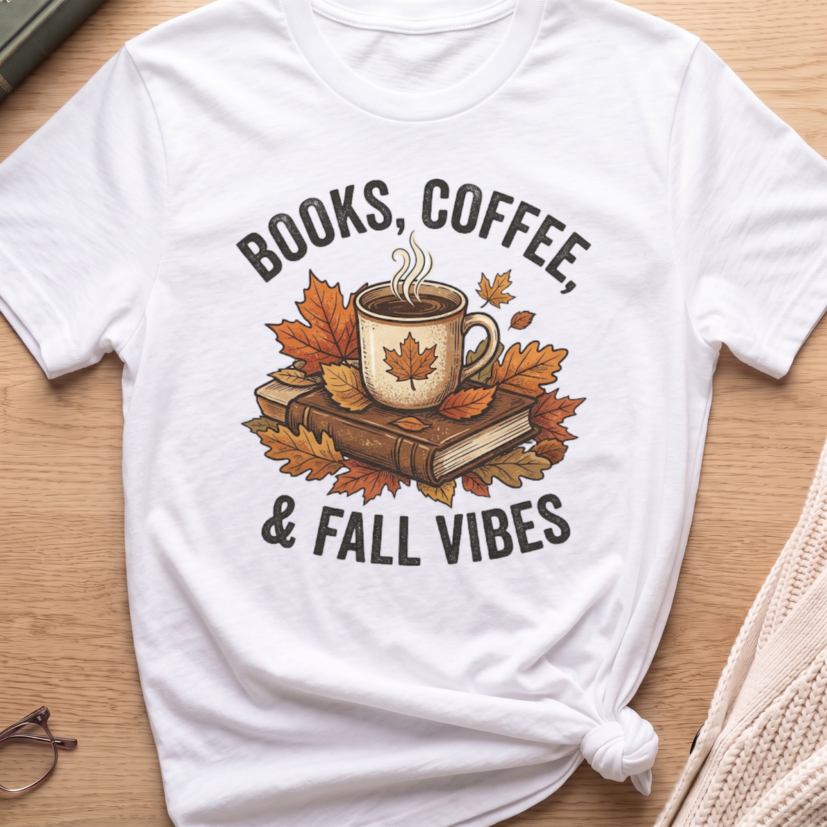 Books, Coffee, and Fall Vibes T-Shirt