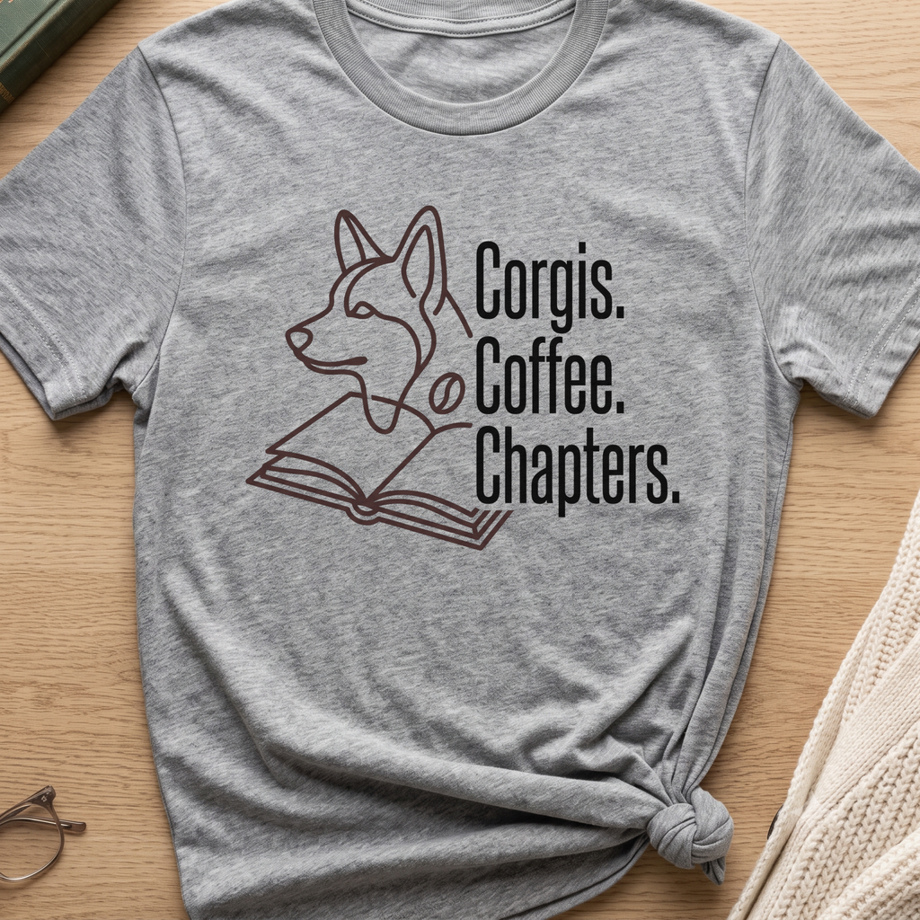 Corgis, Coffee, Chapters T-Shirt