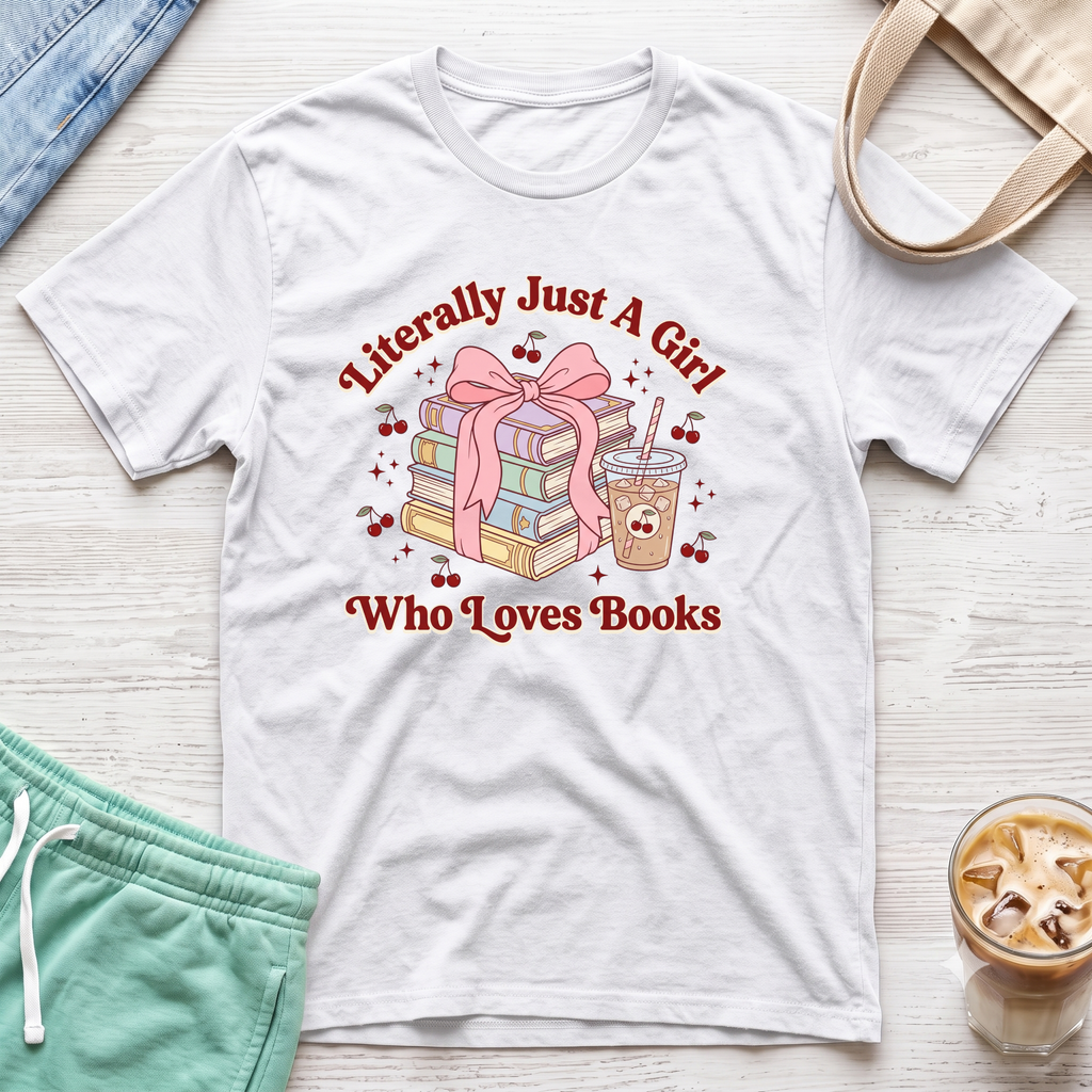 A Girl Who Loves Books T-Shirt