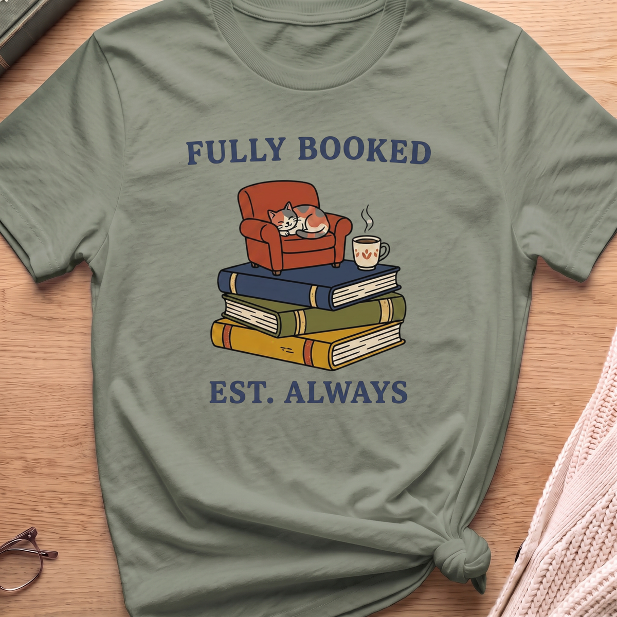 Fully Booked Cat T-Shirt