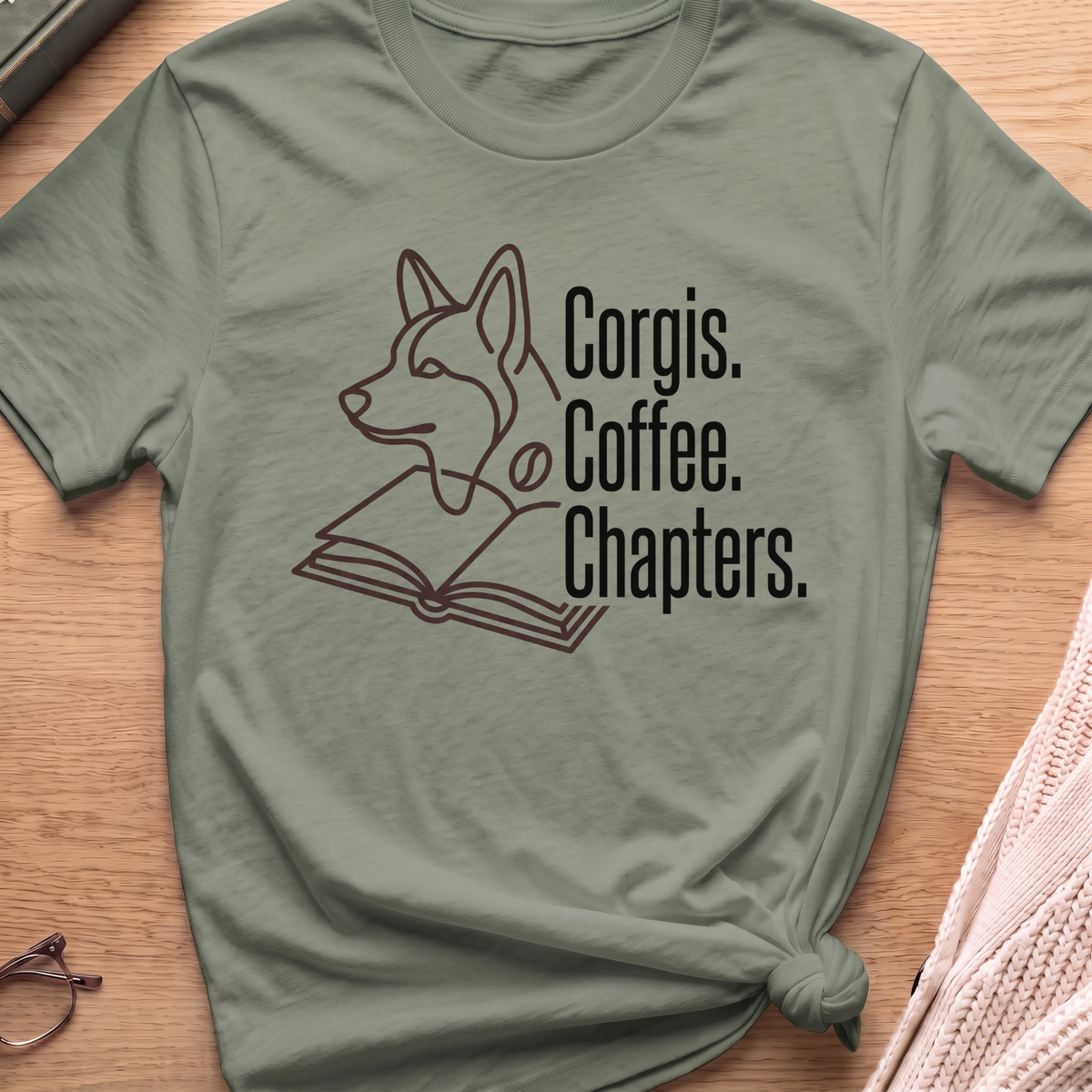 Corgis, Coffee, Chapters T-Shirt