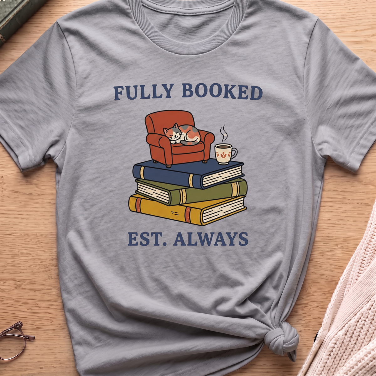 Fully Booked Cat T-Shirt