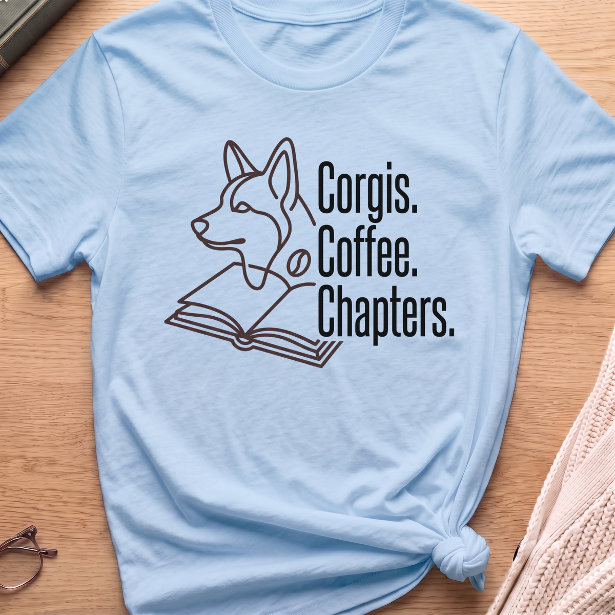 Corgis, Coffee, Chapters T-Shirt