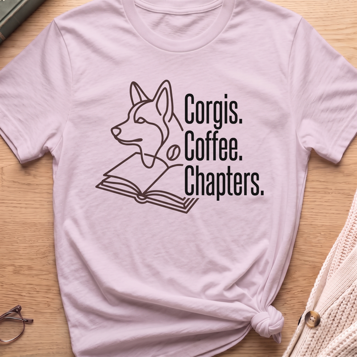 Corgis, Coffee, Chapters T-Shirt