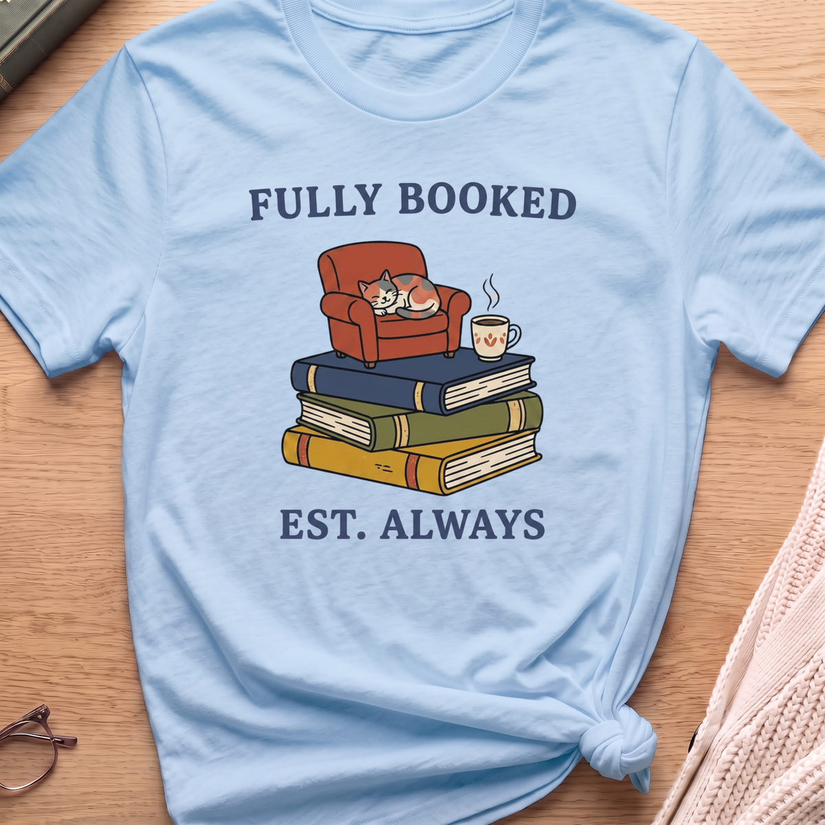 Fully Booked Cat T-Shirt