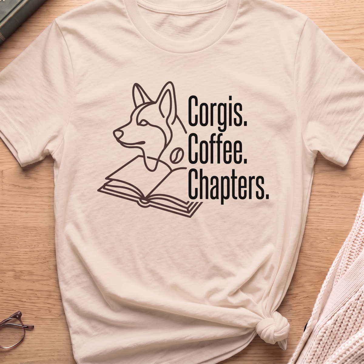 Corgis, Coffee, Chapters T-Shirt