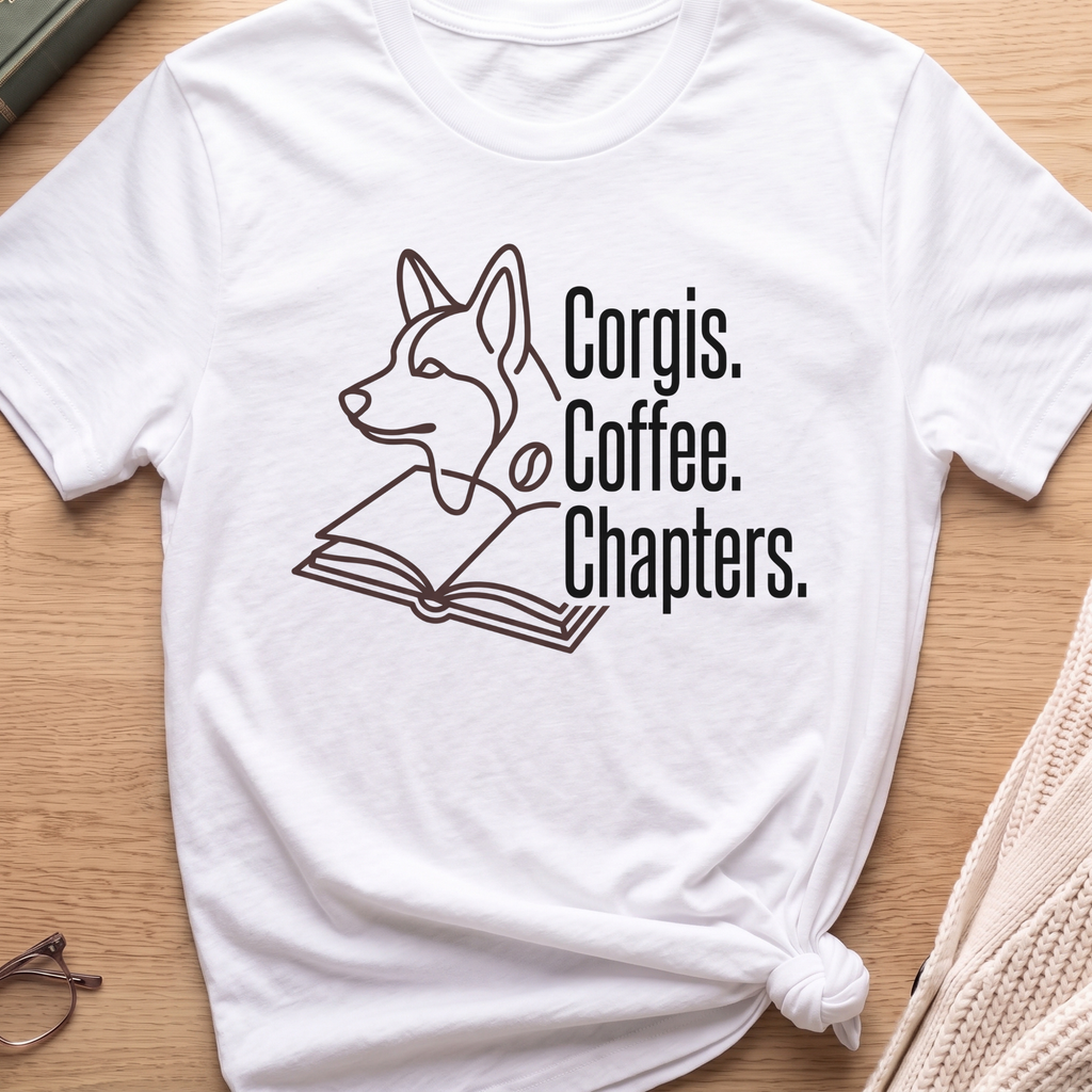 Corgis, Coffee, Chapters T-Shirt