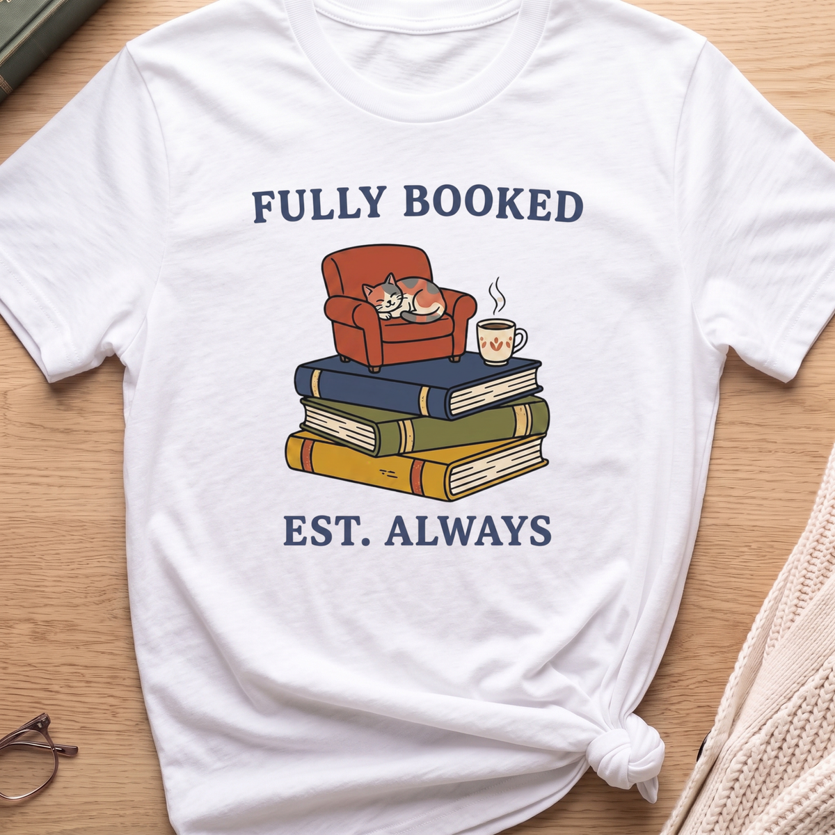 Fully Booked Cat T-Shirt