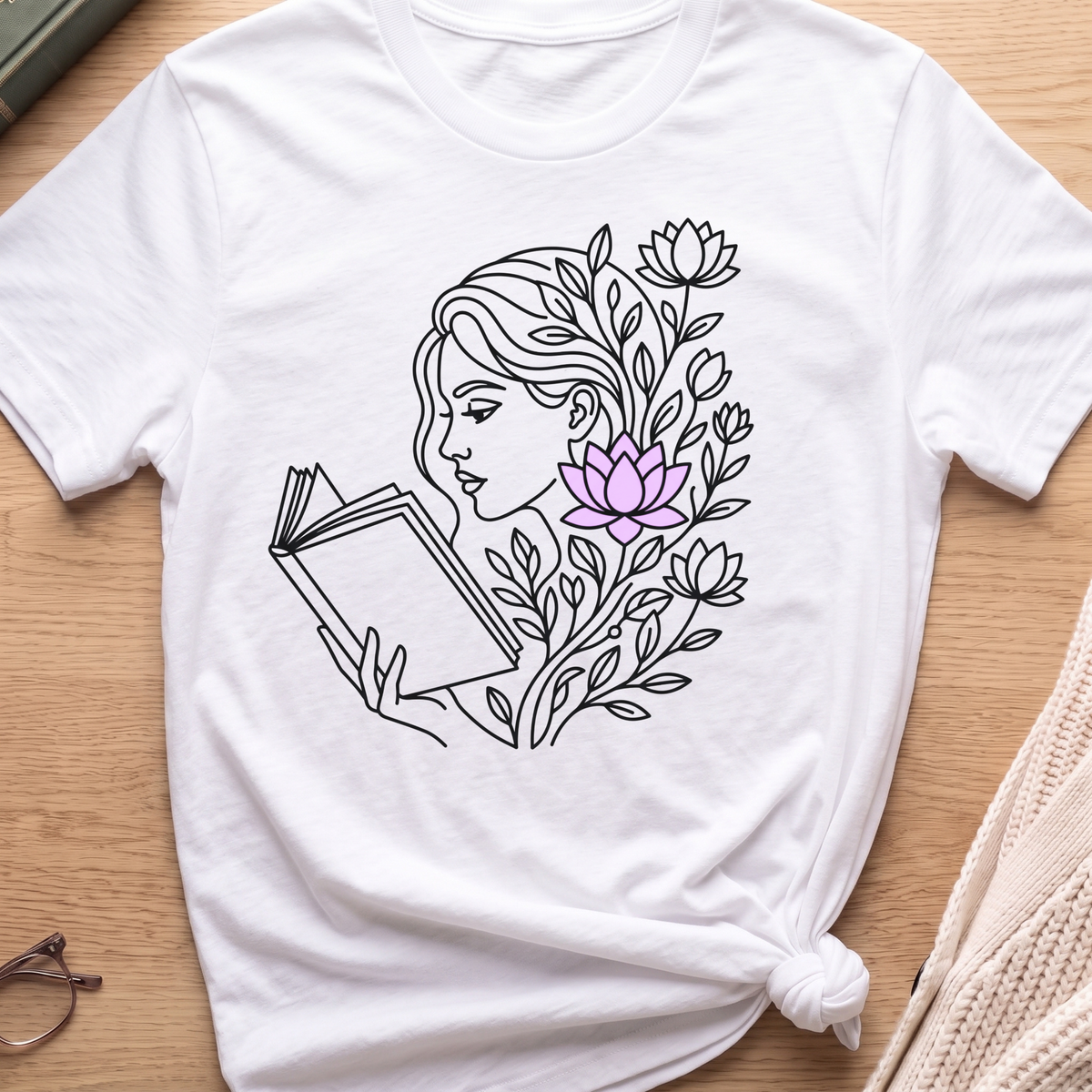 Line Art Flower T-Shirt