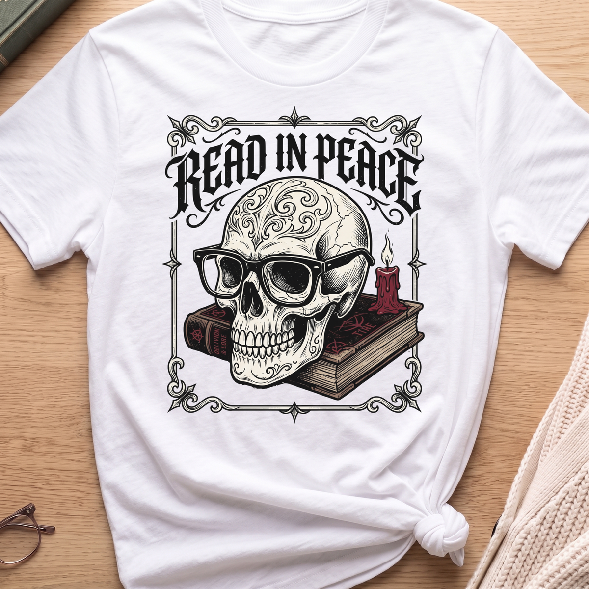 Read in Peace Skull T-Shirt